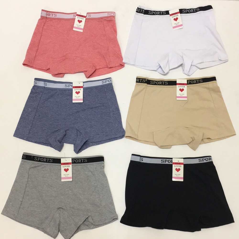 NWT Set Of 6 Sports Boxer Panty Boy Shorts Cotton Comfort S-XL